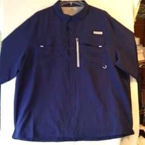 Realtree fishing shirt size 3XL long sleeve 100% polyester navy blue